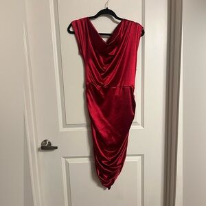Red Asymmetrical Dress